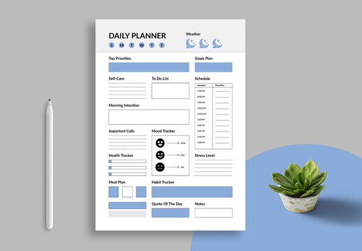 Modern Minimalist Daily Planner Layout