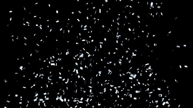 Colorful Isolated exploding confetti On Transparent Background / Green Screen / Alpha Matte Channel. Double burst of confetti black Background. confetti rain isolated luma Matte. confetti explosion