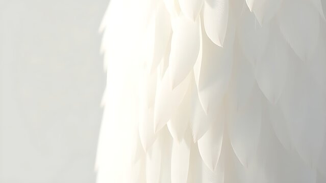 demotivation. Close-up of white bird feather showing detailed texture. wildlife magazines, conservation campaigns, designed for wildlife conservation campaigns and eco-tourism storytelling.