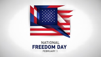 National freedom day celebration with patriotic american flag