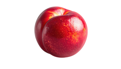 A ripe, red fruit with a smooth surface. It is a juicy, delicious piece of nature