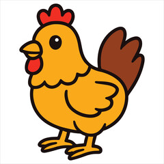 a beautiful hen illustration vector
