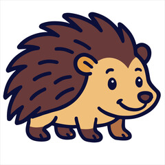 illustration of cartoon porcupine vector