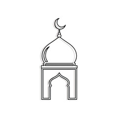 Obraz premium Elegant mosque architecture with crescent moon and dome