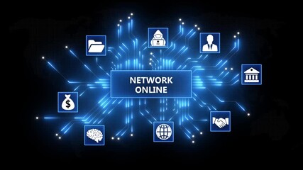 Digital network online global connectivity technology abstract circuit board connections data flow communication security finance mobile devices business growth analytics - Powered by Adobe