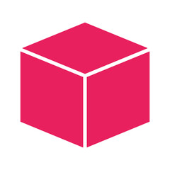 Pink Cube Vector Illustration
