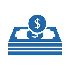 Stack of Cash and Coin Illustration