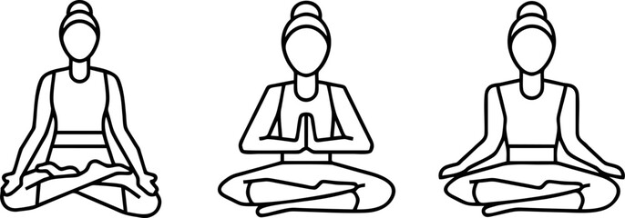 Seated Yoga Meditation Pose Vector Illustration
