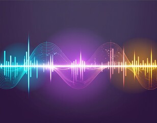 An intricate blend of glowing sound waves and sharp equalizer bars creates a dynamic visual representation of audio data.