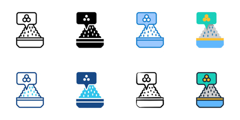 Plastic pellet icon set multiple style collection. Editable stroke 
