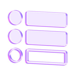 Translucent list view icon with  purple gradient, perfect for menu navigation and content display options. This icon effectively communicates structured data, directory listings