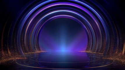 Abstract flowing purple and blue light streaks