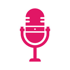 Pink Microphone Vector Illustration