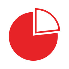Red Pie Chart Vector Illustration