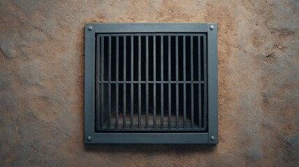 Empty Charcoal Barbecue Grill with Metal Grate on Ground Surface, Top View of Cooking Surface, Standard Grill Design for Outdoor Cooking