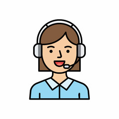 Customer Service with Headset Icon