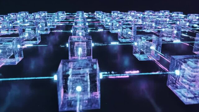 Digital cubes network in dark space
