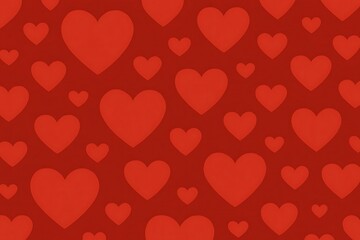 Seamless Red Heart Pattern Romantic Background