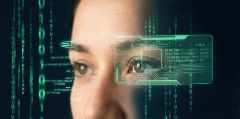 Augmented Reality HUD on Human Eye with Digital Binary Code and Circuit for Phygital Transformation and Future Systems