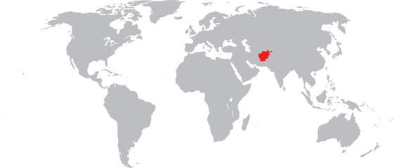 Fototapeta premium Afghanistan Highlighted on World Map Vector Design