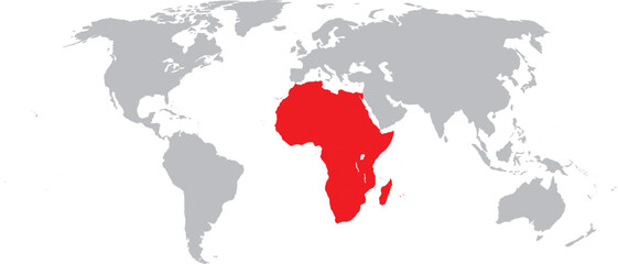 Obraz premium Africa Highlighted on World Map Vector Design