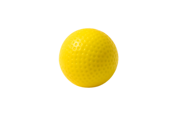 Yellow dimpled field hockey ball practice equipment standard size team sport gear game play match tournament isolated on transparent background