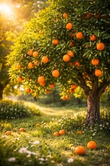 A healthy orange tree full of ripe oranges under warm sunlight, representing agriculture and freshness.
Category: Nature
