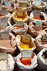 Spices at the Food market in Ile Rousse Corsica at the mediterranean sea