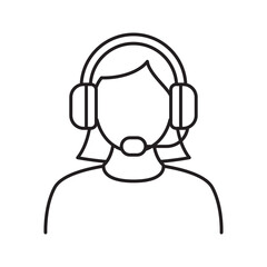 Customer Service Operator with Headset Icon