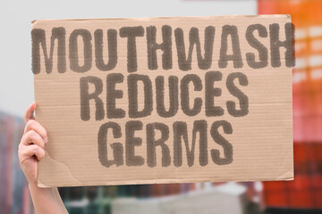 "Mouthwash Reduces Germs" Rinse decreases oral bacteria levels. RINSE. DECREASES. ORAL. BACTERIA. LEVELS.