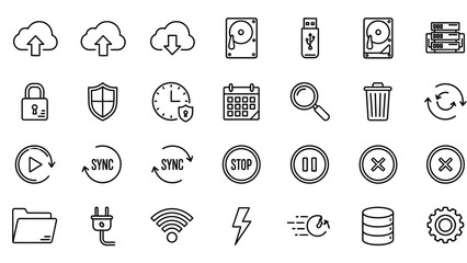 Fototapeta premium Collection of Various Technology Icons Symbols.