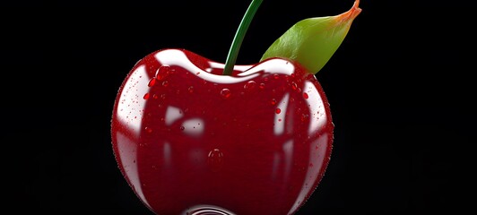 realistic photo of a glossy cherry ,generative AI