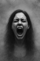 woman with mental suffering, conceptual