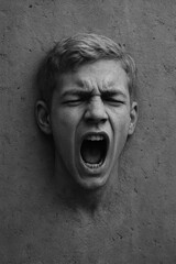 boy adolescent with mental suffering, conceptual