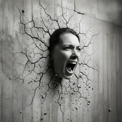 woman with mental suffering, conceptual