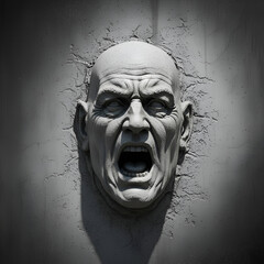 old man with mental suffering, conceptual