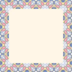 Soft Pastel Geometric and Floral Decorative Frame