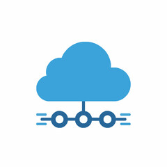 Obraz premium Cloud computing icon vector illustration with flat technology symbol isolated on white