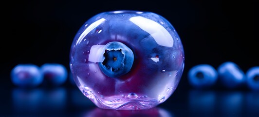 realistic photo of a glossy blueberry ,generative AI