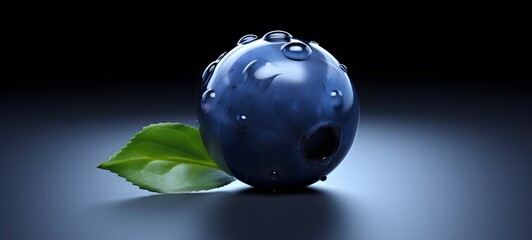 realistic photo of a glossy blueberry ,generative AI