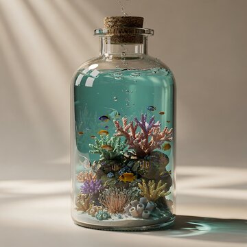 Ocean Life Preserved in a Bottle Concept Art