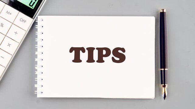 Animation and appearance of a conceptual text, phrase, word TIPS. Tips and tricks symbol. Business, Tips and tricks concept.