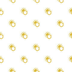 Sun protection shield seamless pattern isolated on white background