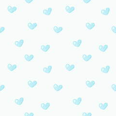 Seamless pastel blue heart pattern
