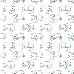 Cute Hand Drawn dog Seamless Pattern