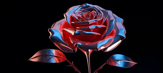 realistic photo of a glossy rose,generative AI