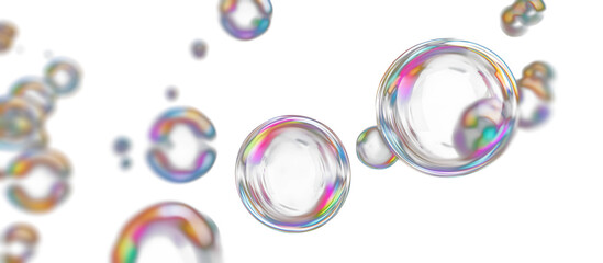Soap Bubbles Overlay Effect on Transparent Background