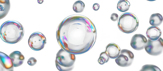 Soap Bubbles Overlay Effect With Transparent Background