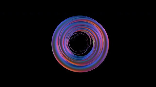 Abstract Swirling Colorful Ring Shape with transparent Background and Subtle Texture