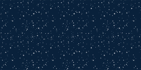 Space stars background, Cartoon starry illustration. Universe starry pattern with glowing stars and comets.Night sky constellations galaxy. Vector graphic. © Achmad Sukriyadi
